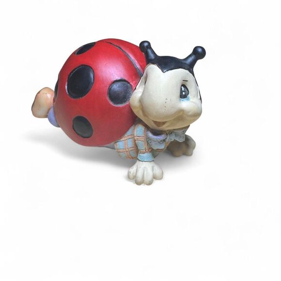 VTG Collectible Ladybug Figure Plaid Bow Tie Whimsical - Picture 2 of 8